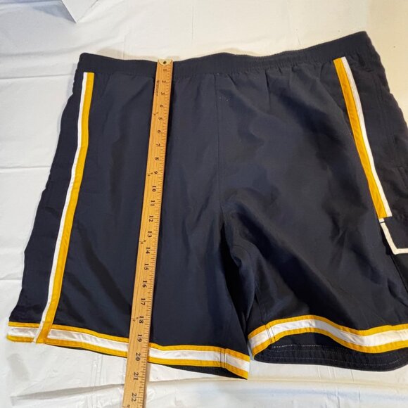 Chaps Men’s XL Black, Yellow, & White Swim Trunks With Drawstring & Pockets - Picture 8 of 9